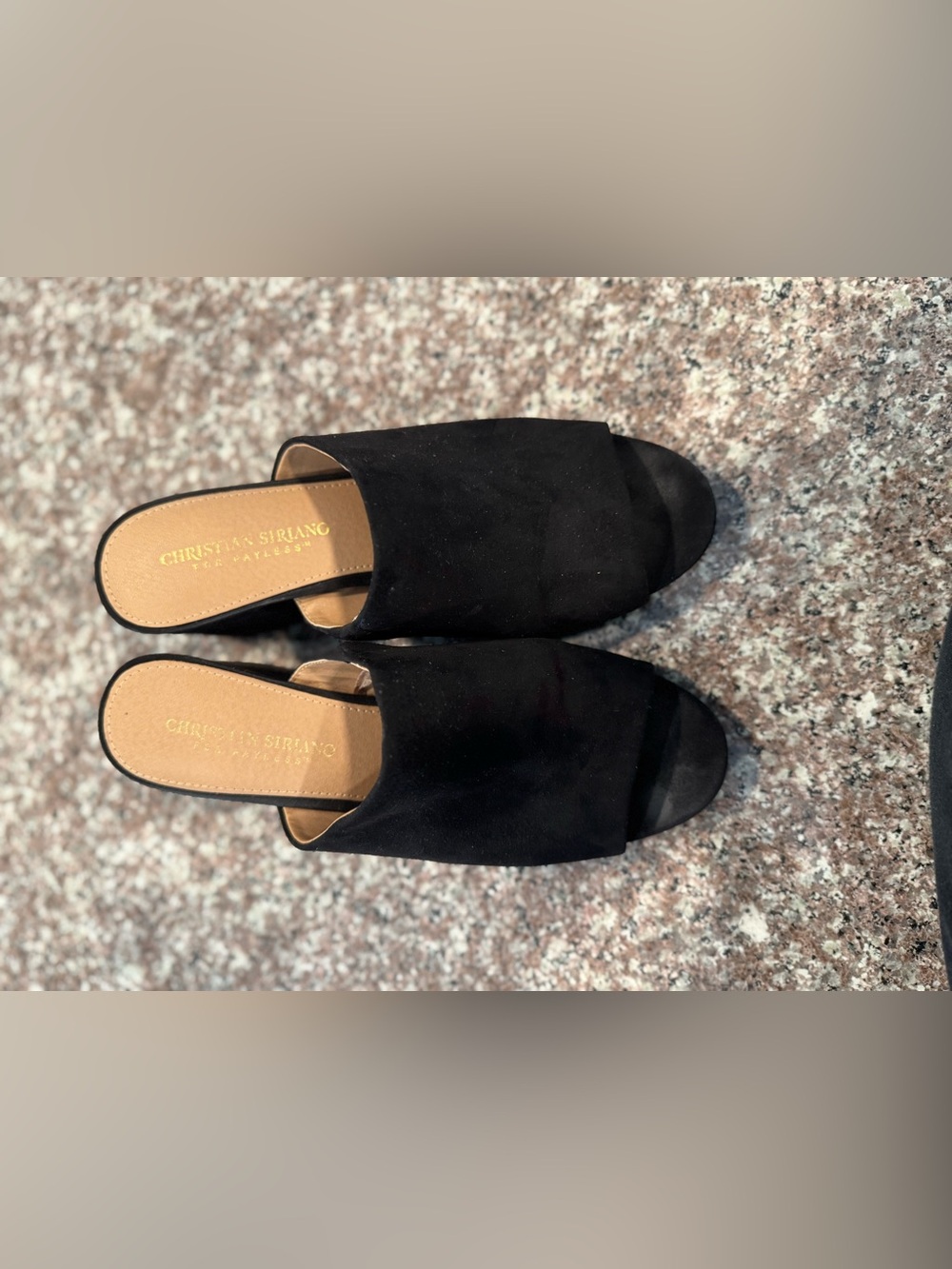 Christian Siriano Black Open-Toe Slide Mules